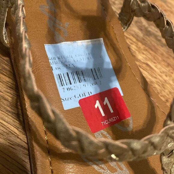 American Rag Amadora Gold Metallic Braided Vegan Leather Gladiator Sandals Sz 11 - Picture 8 of 9